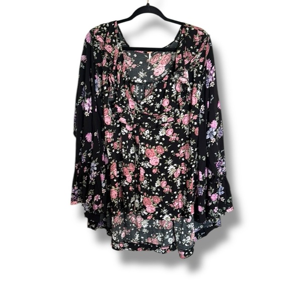 Free People Loretta Printed Button Down Tunic Top Size Small - Picture 1 of 9